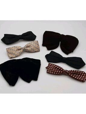6 Vintage Mens Clip-on Bow Ties Ormond Beau Forsyth Currie Brands